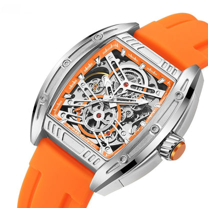 Men's Wine Barrel Type Mechanical Watch