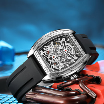 Men's Wine Barrel Type Mechanical Watch