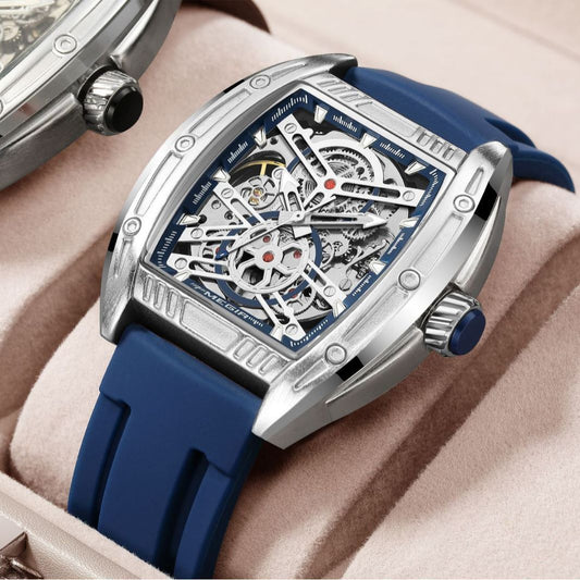 Men's Wine Barrel Type Mechanical Watch